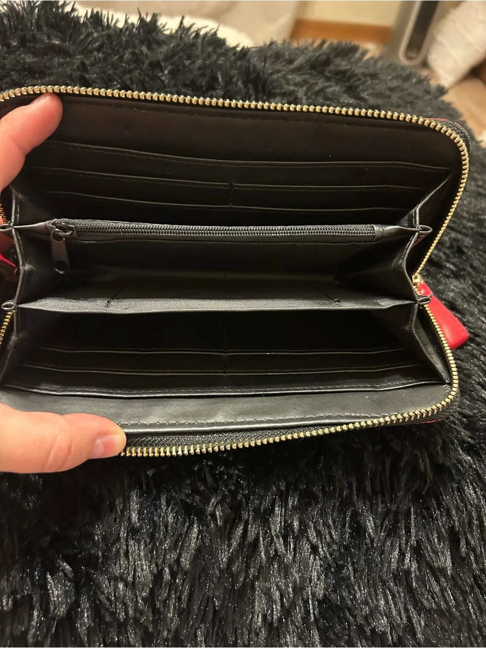 Red Croc Embossed Zip Around Continental Wallet | Faux Crocodile Wallet